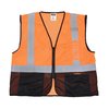 Radians Hi-Vis Econ Blk Bot Mesh Safety Vest-Org/Blk-3X SV3B-2ZOM-3X